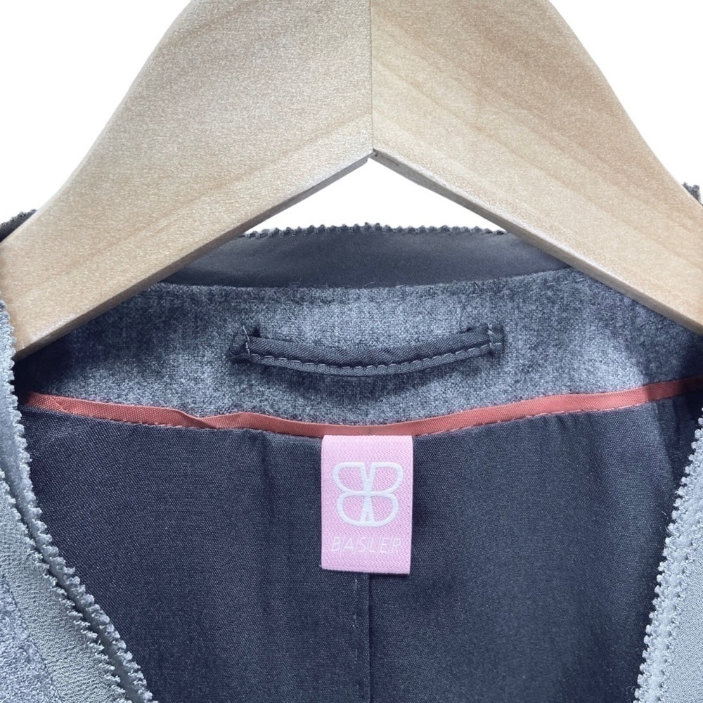 Basler Womens Check Buffalo Plaid Gray Black Wool Blazer Lined Jacket 38 US 8-10 - Picture 10 of 10
